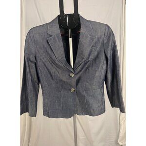 Anne Taylor LOFT Women’s Denim Color Blazer Jacket Size 2